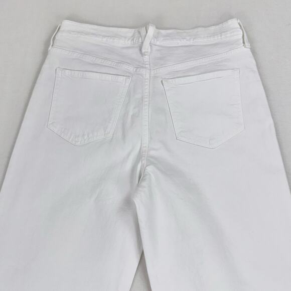 J Crew Women's Slim Wide Leg Jean Size 29 White High Waist Ankle Raw Hem - Picture 9 of 16